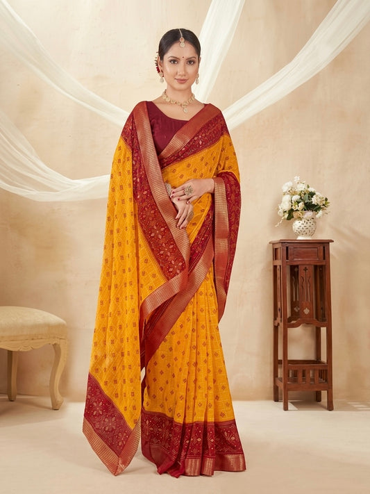 Beautiful designer bandhani saree