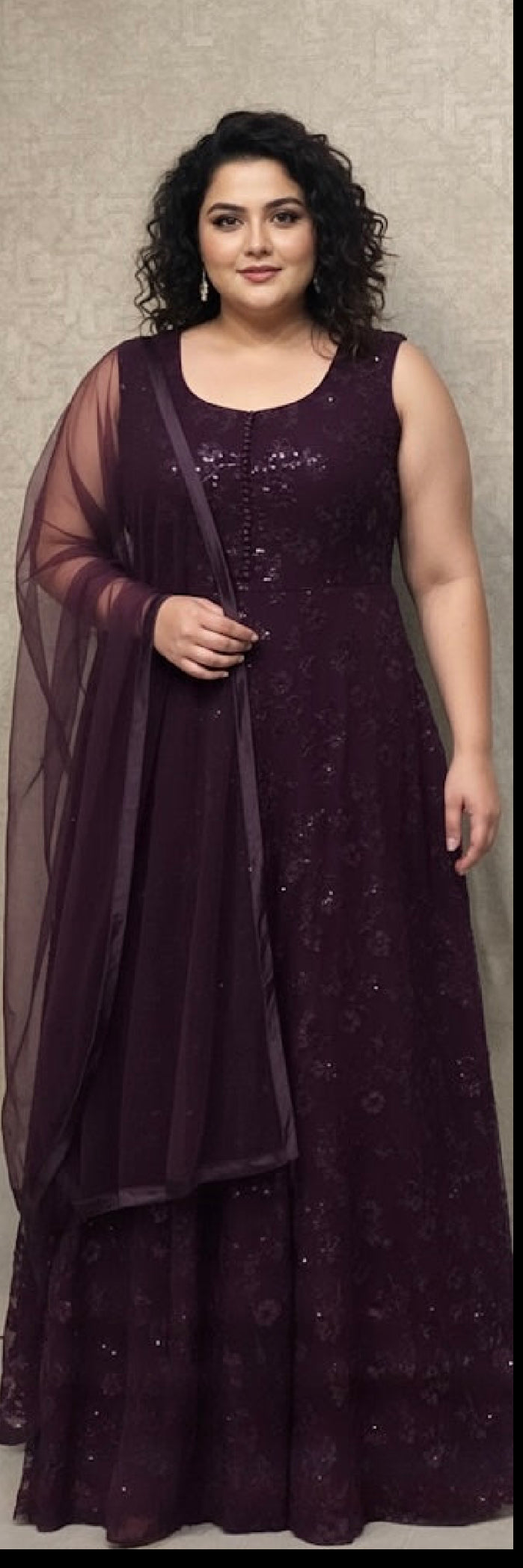 Beautiful designer sequins work gown style anarkali suit