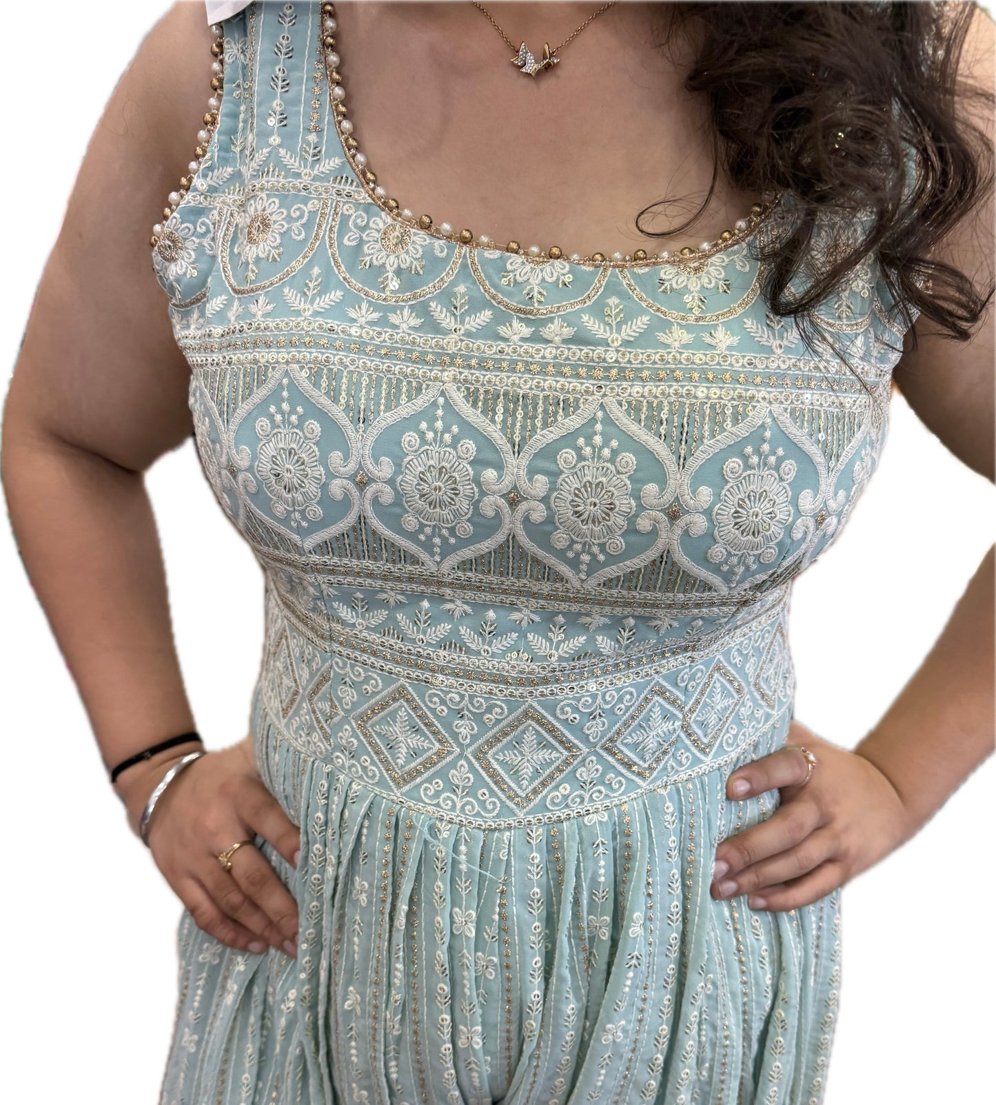 Beautiful designer lucknowi embroidery jumpsuit