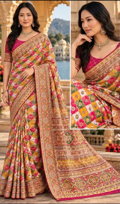 Beautiful designer pure silk saree