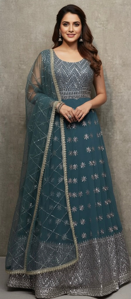 Beautiful designer gown style anarkali suit