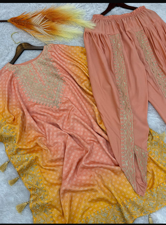 Beautiful designer kaftan with dhoti