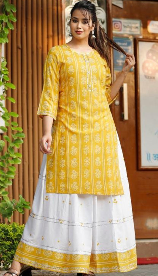 Beautiful designer Kurti with skirt