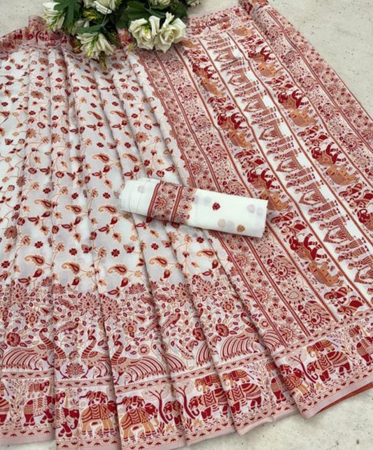 Beautiful designer pashmina banasari silk saree