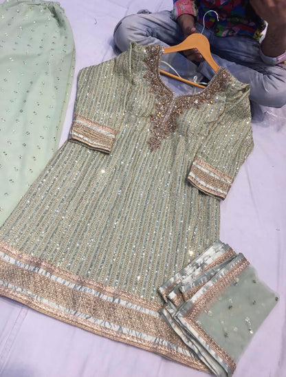 Beautiful designer skirt pant plazo suit