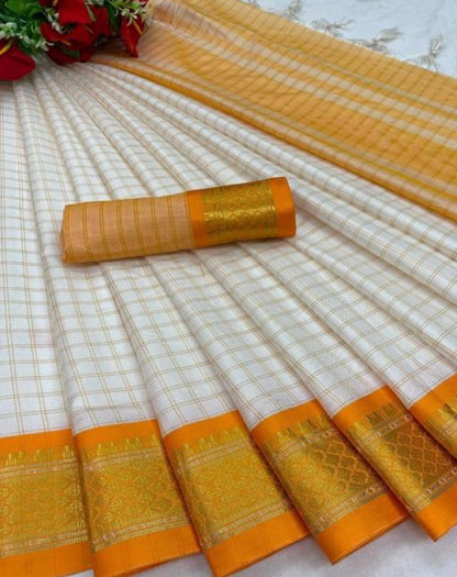 Beautiful designer chettinad checked silk saree