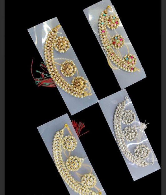 Beautiful designer necklace set with matching earrings & tikka/bindi