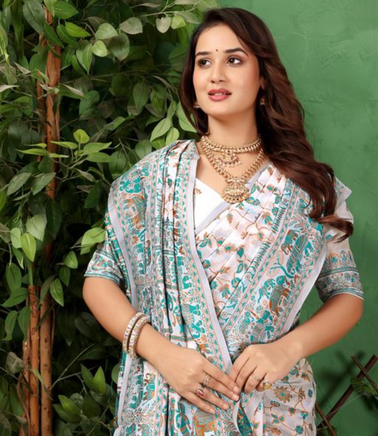 Beautiful designer pashmina banasari silk saree