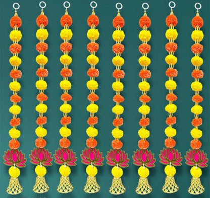Beautiful designer flower hangings with lotus & ring