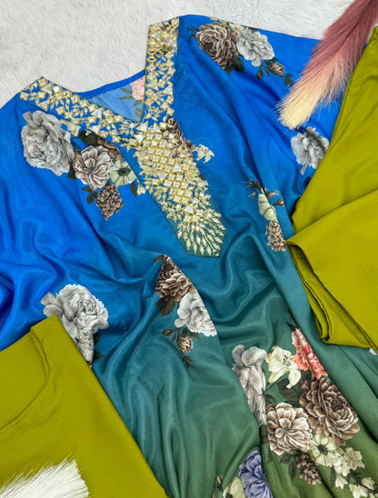 Beautiful designer kaftan with pants