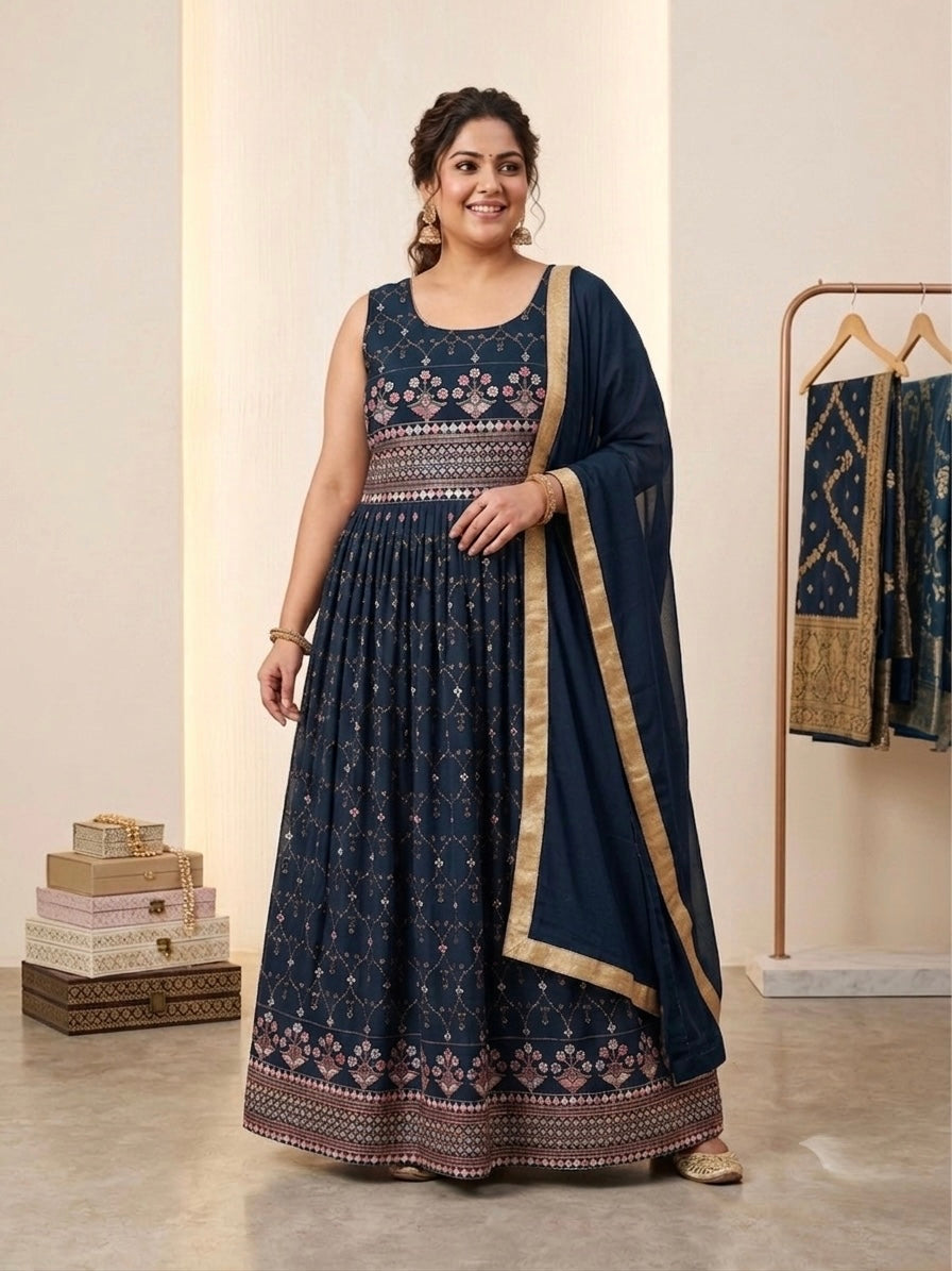 Beautiful designer gown style anarkali suit