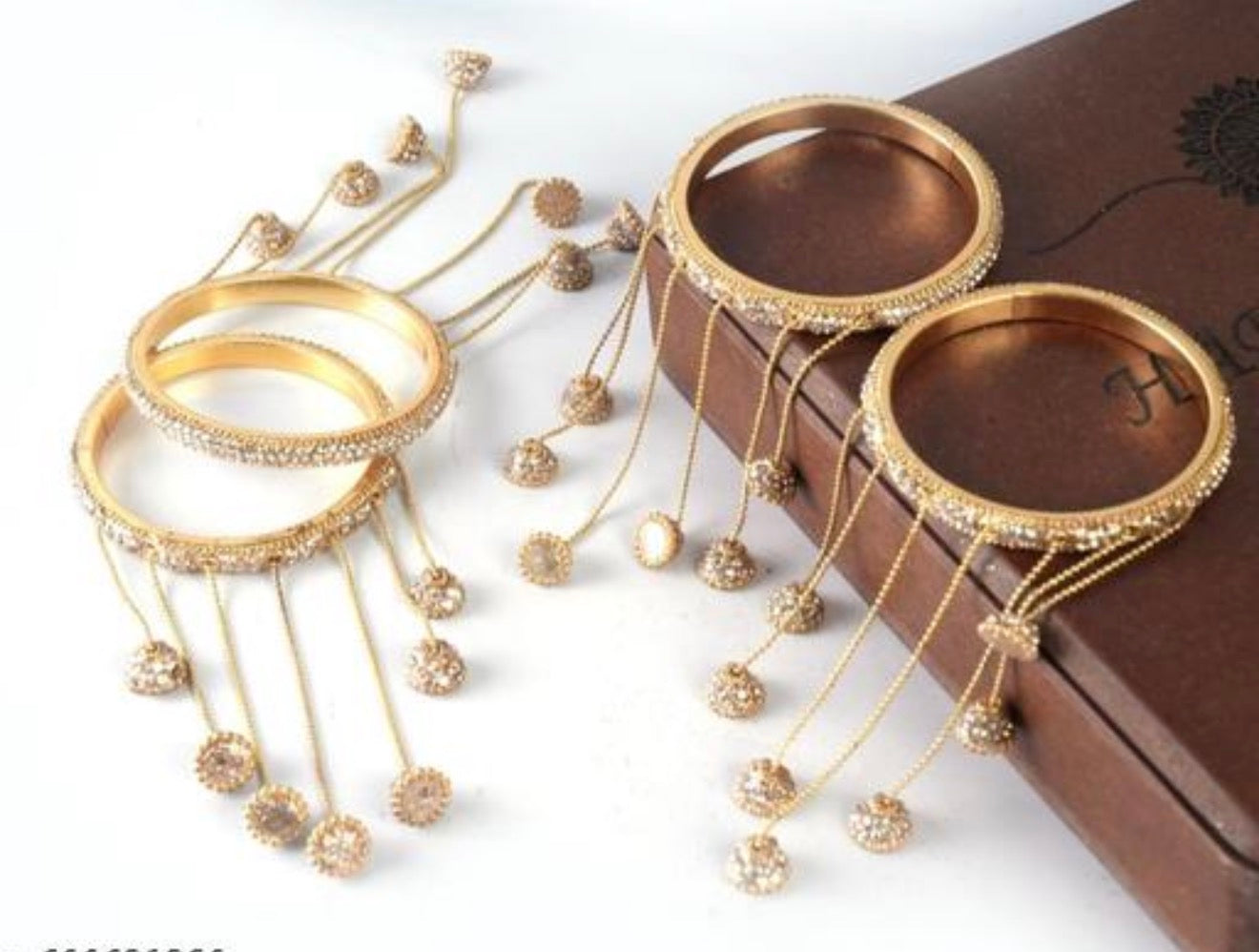 Beautiful designer bangles set with hangings