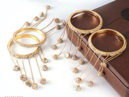 Beautiful designer bangles set with hangings