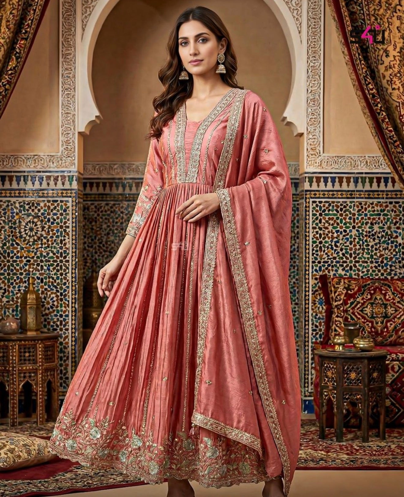 Beautiful designer anarkali style gown with dupptta