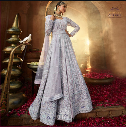 Beautiful designer heavily embroidered gown style anarkali