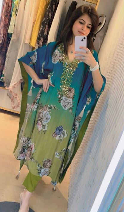 Beautiful designer kaftan with pants