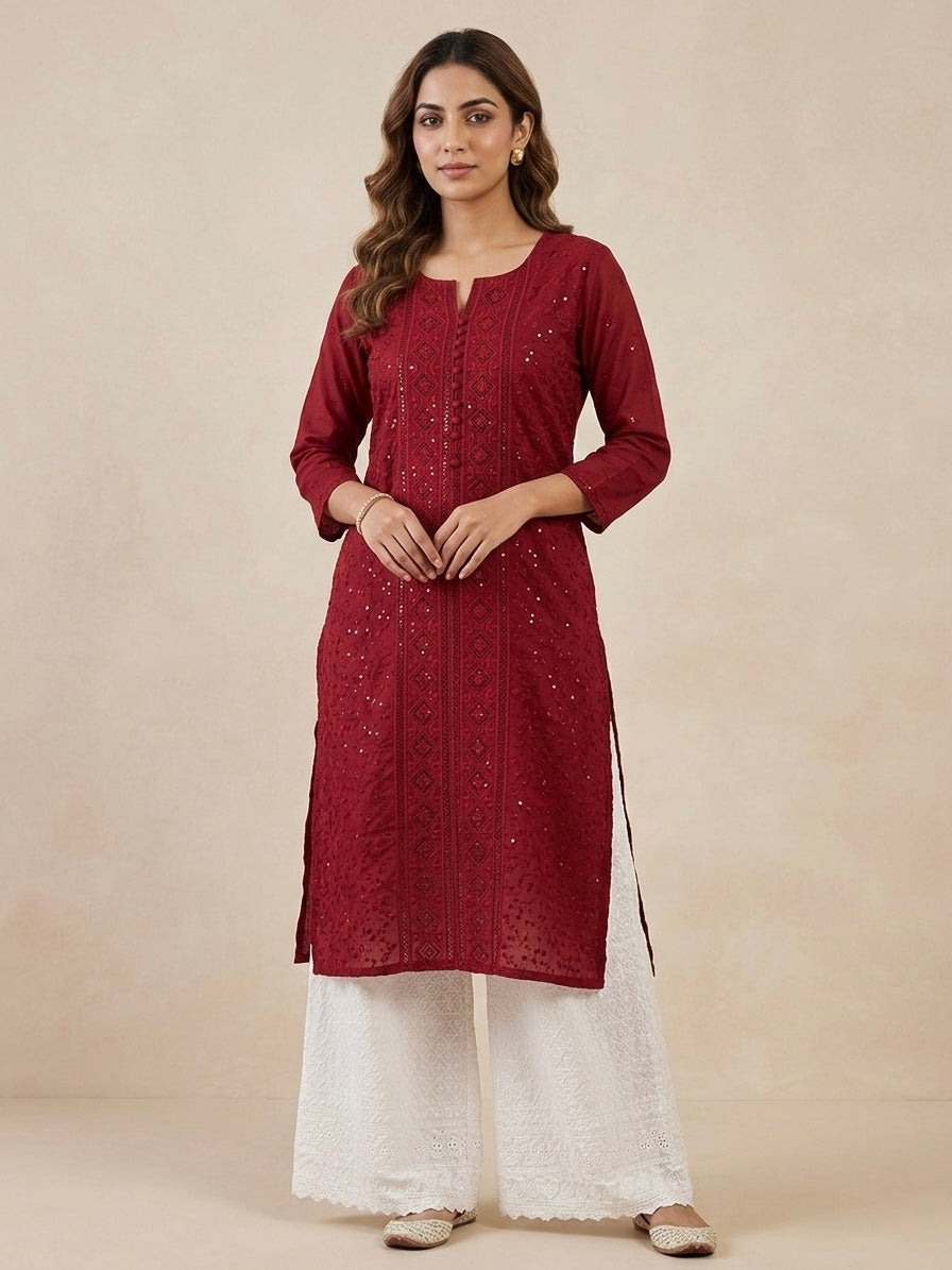 Beautiful designer lucknowi kurti with plazo
