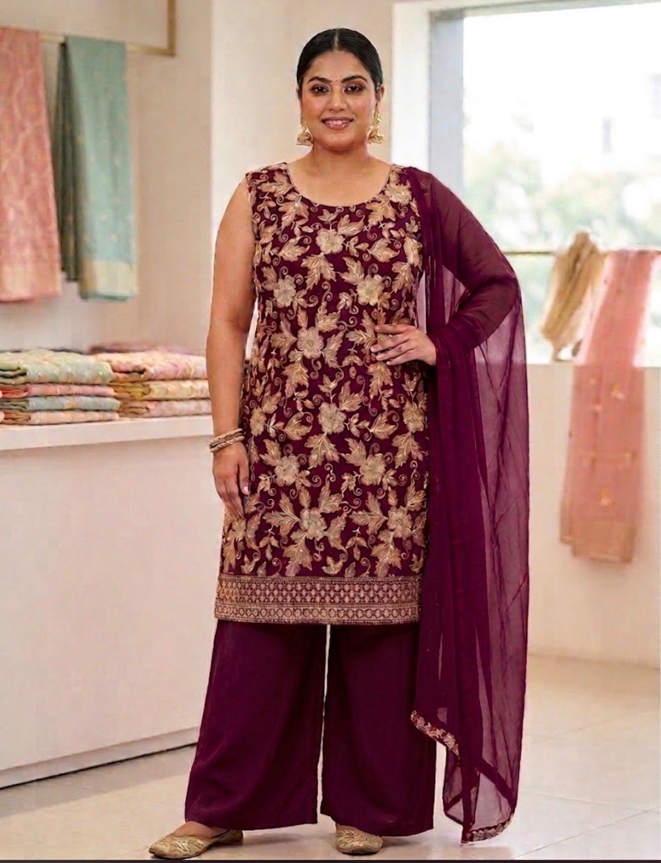 Beautiful designer plazo suit