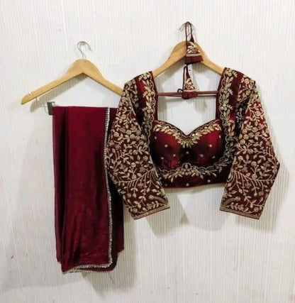 Beautiful designer saree with readymade blouse