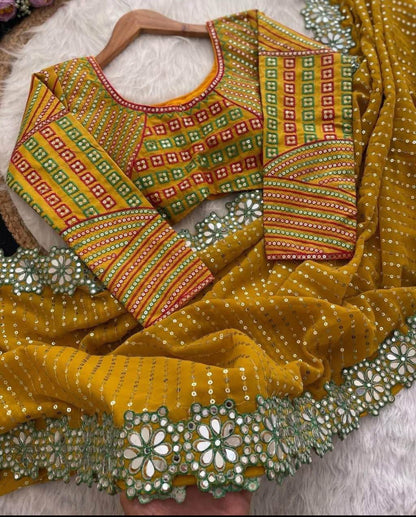 Beautiful designer saree with readymade blouse