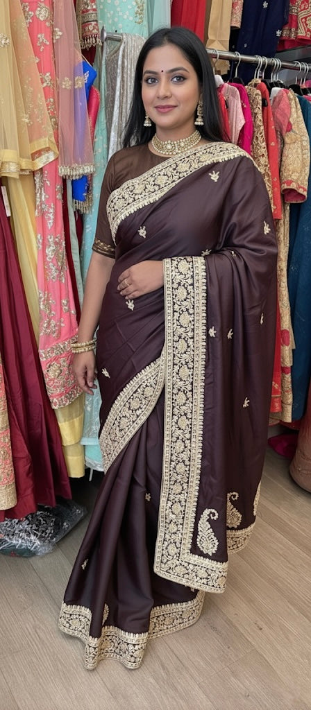 Beautiful designer embroidery saree