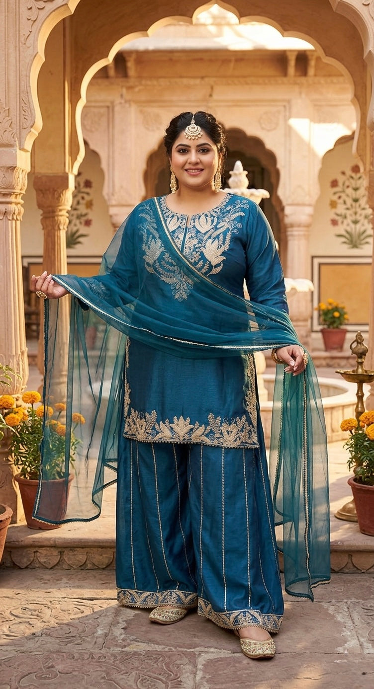 Beautiful designer plazo suit