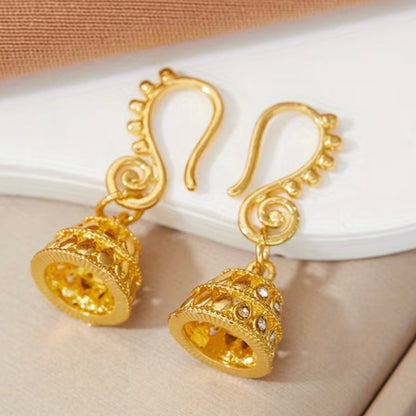Beautiful designer small gold plated American Daimond jhumki