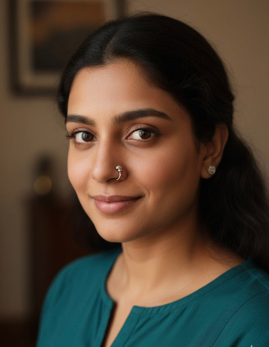 Beautiful designer oxidised nose ring