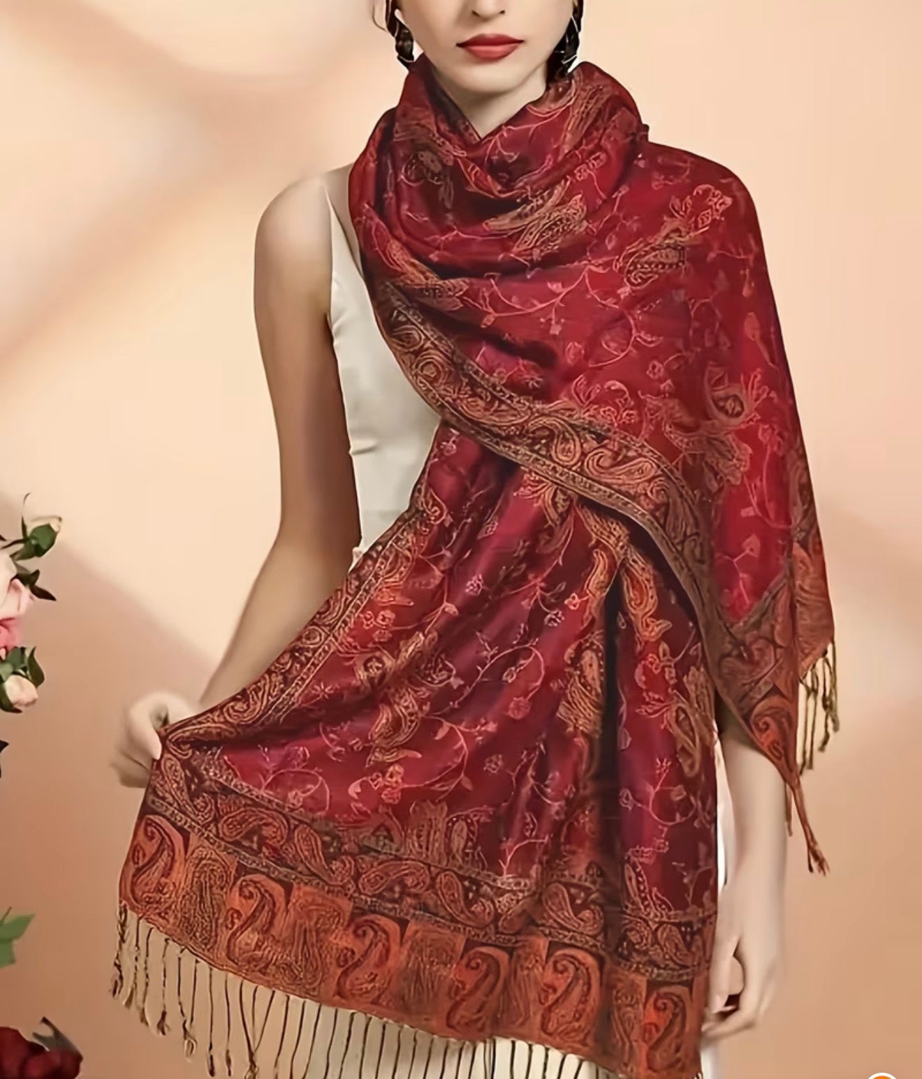 Beautiful designer woolen stroll/shawl