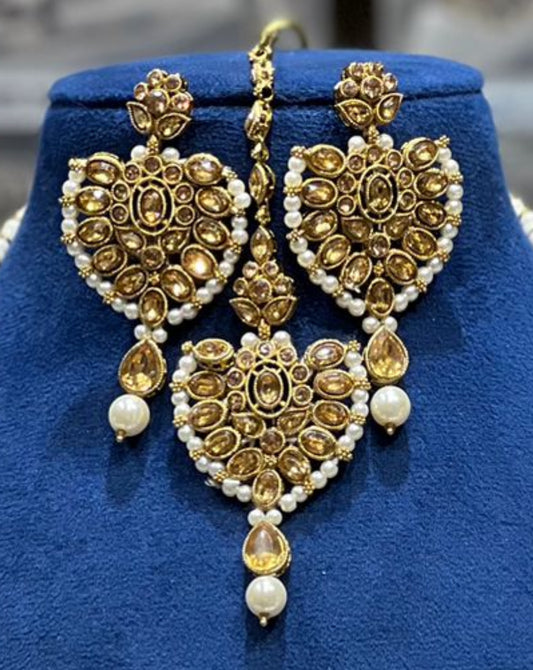 Beautiful designer earrings with tikka