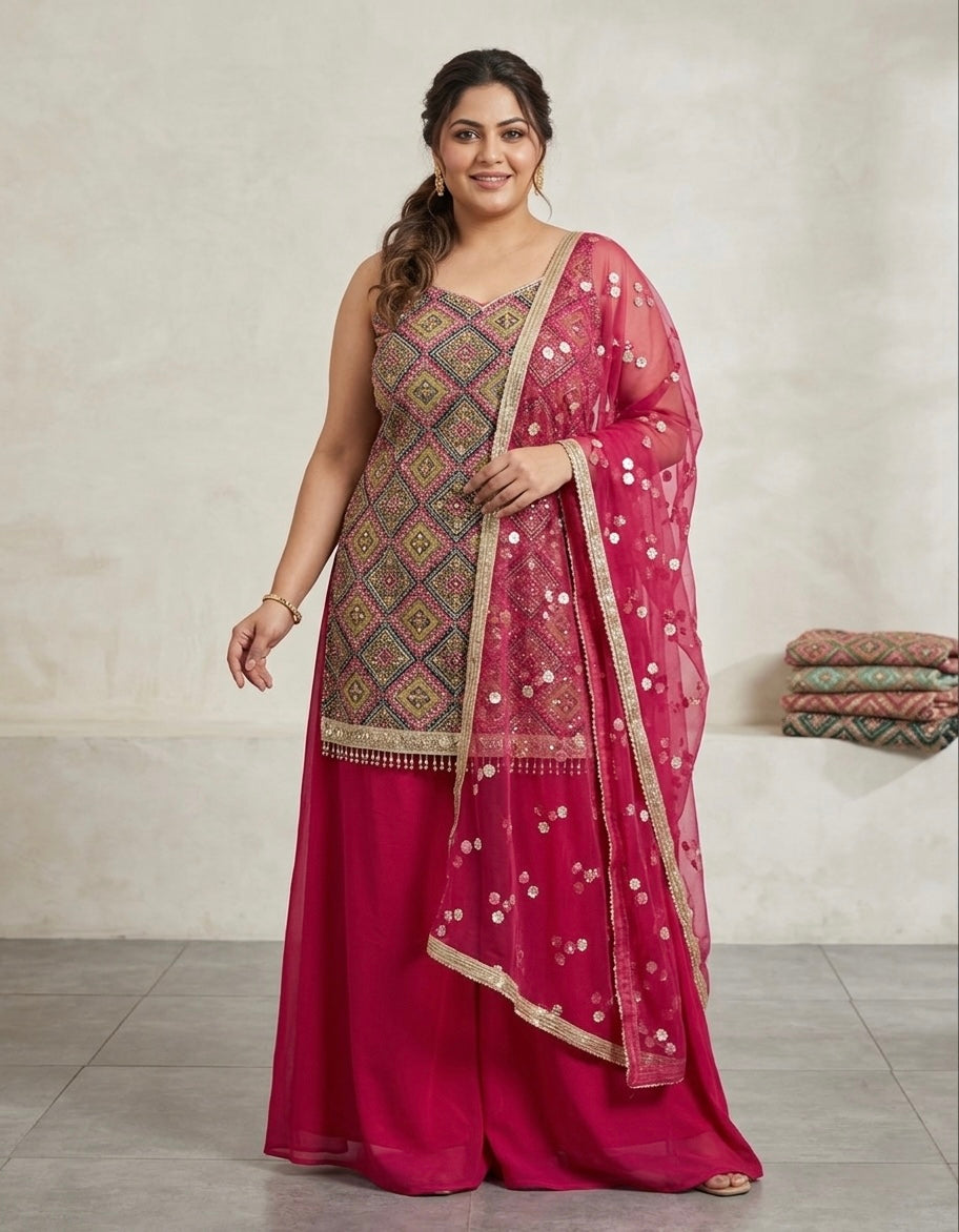 Beautiful designer plazo suit