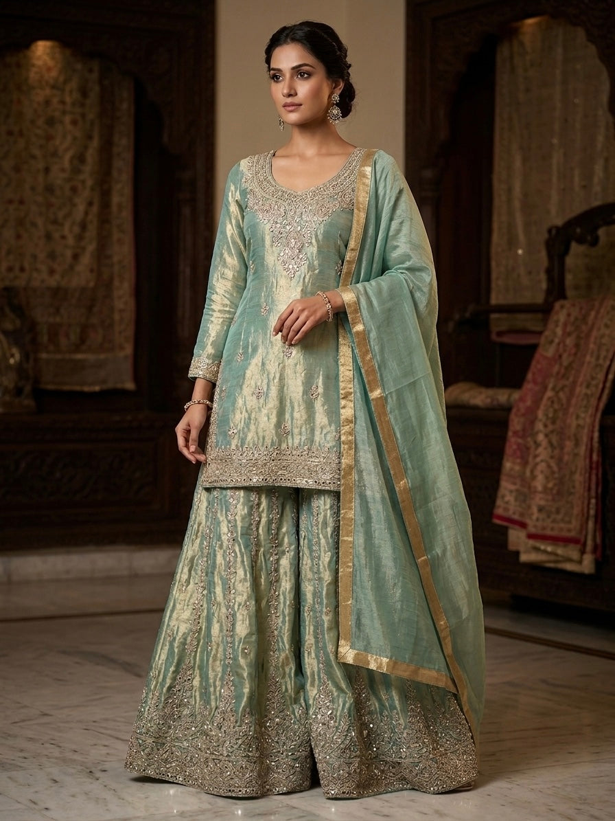 Beautiful designer plazo suit