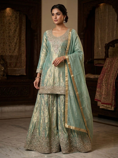 Beautiful designer plazo suit