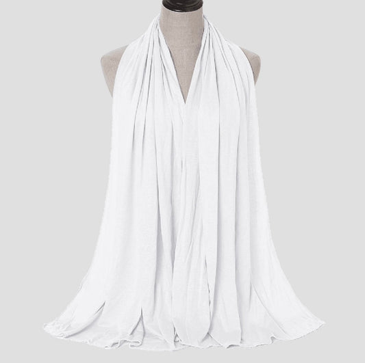 White  Hijab for Women Jersey Scarves