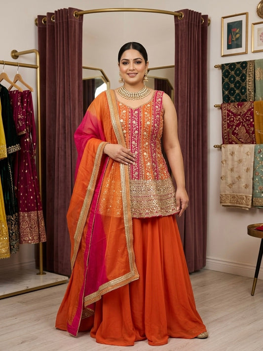 Beautiful designer plazo suit