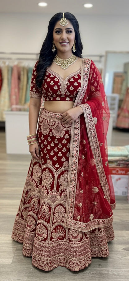 Beautiful designer heavily embroidery bridal lengha