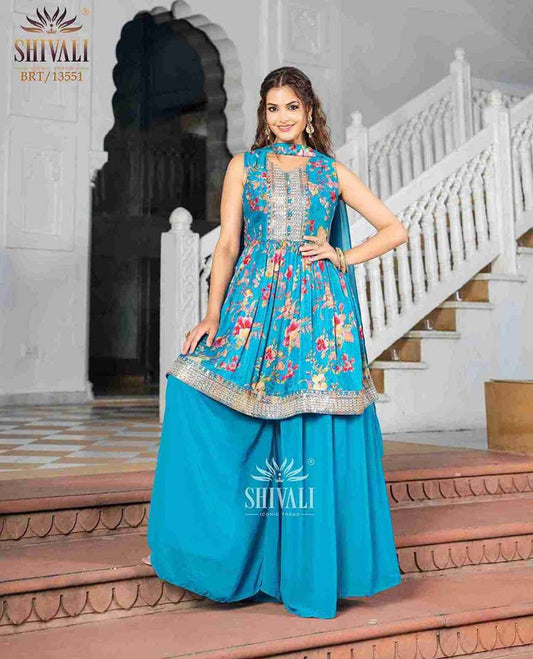 Beautiful designer plazo suit