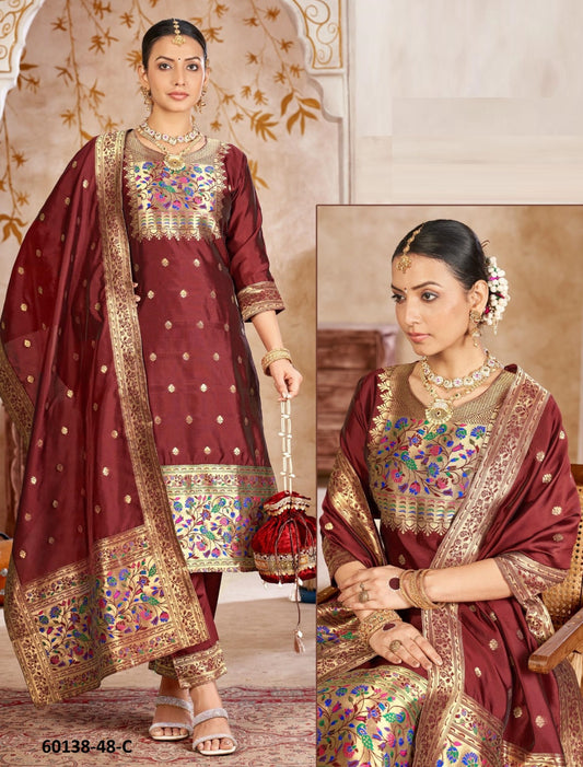 Beautiful designer straight pants style suit