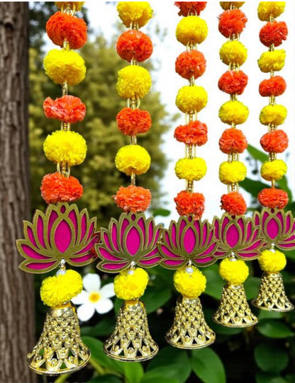 Beautiful designer flower hangings with lotus & ring