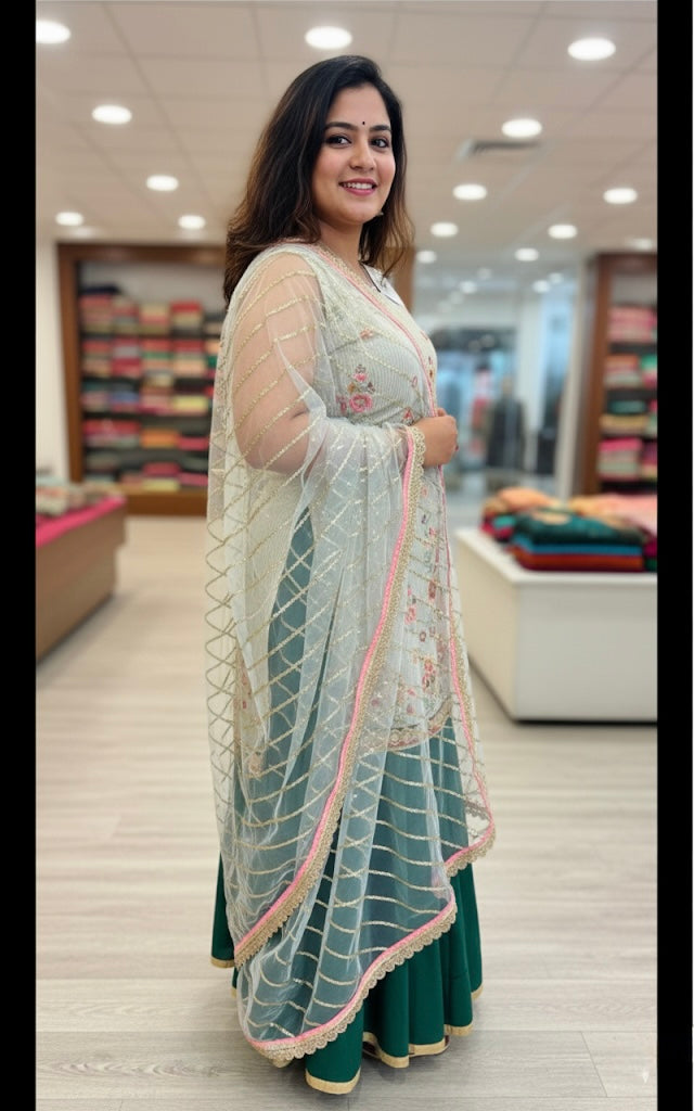 Beautiful designer long top lengha