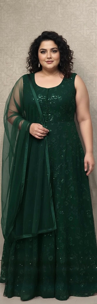 Beautiful designer sequins work gown style anarkali suit