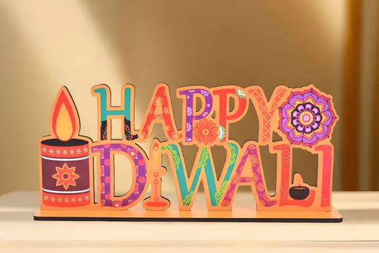 Wooden Happy Diwali sign