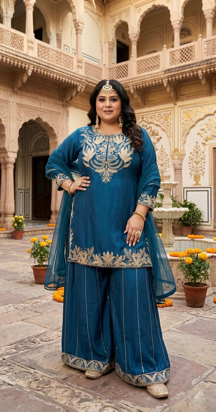 Beautiful designer plazo suit