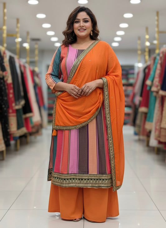 Beautiful designer Pakistani plazo suit