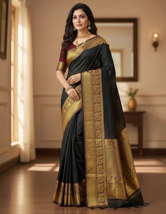 Beautiful designer Pure cottonSilk saree with Blouse piece
