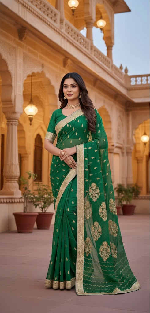 Beautiful designer embroidery saree