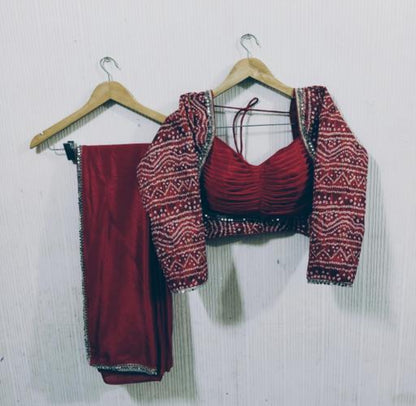 Beautiful designer saree with readymade blouse