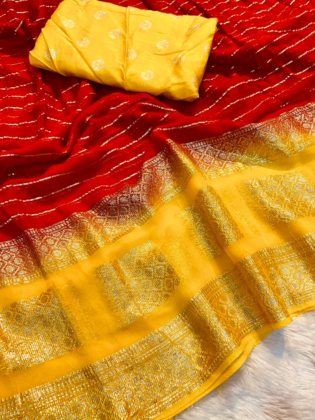 Beautiful designer geogrette saree