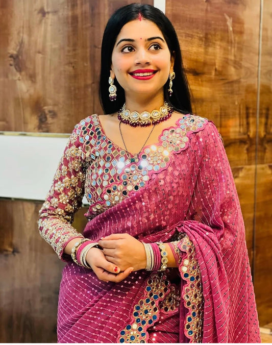 Beautiful designer Designer Mirror Work sarees