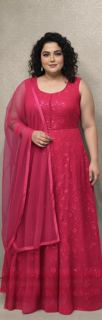 Beautiful designer sequins work gown style anarkali suit